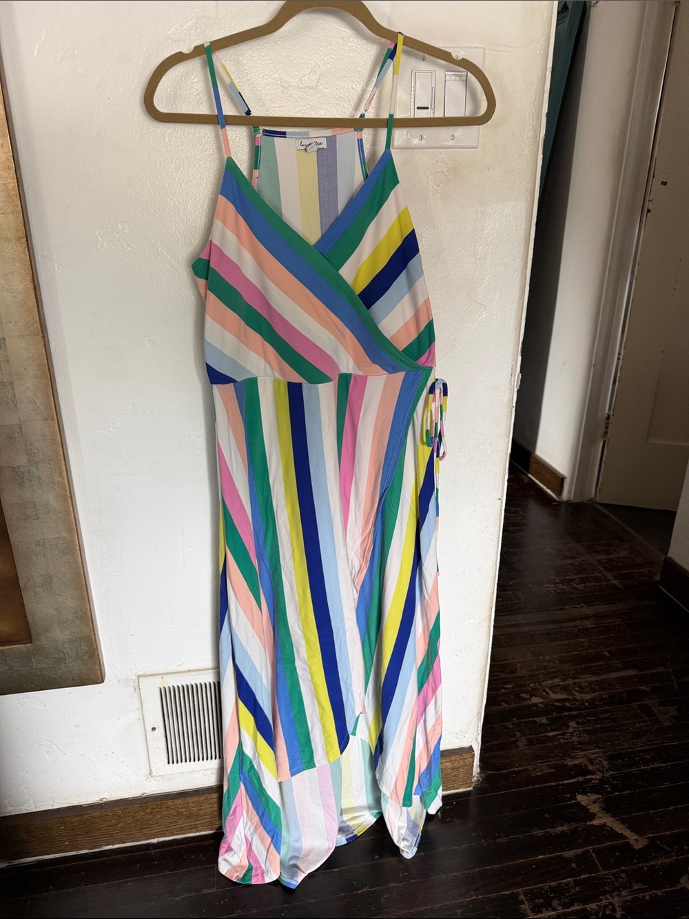 love, Fire Pastel Yellow & Lavender Striped Dress